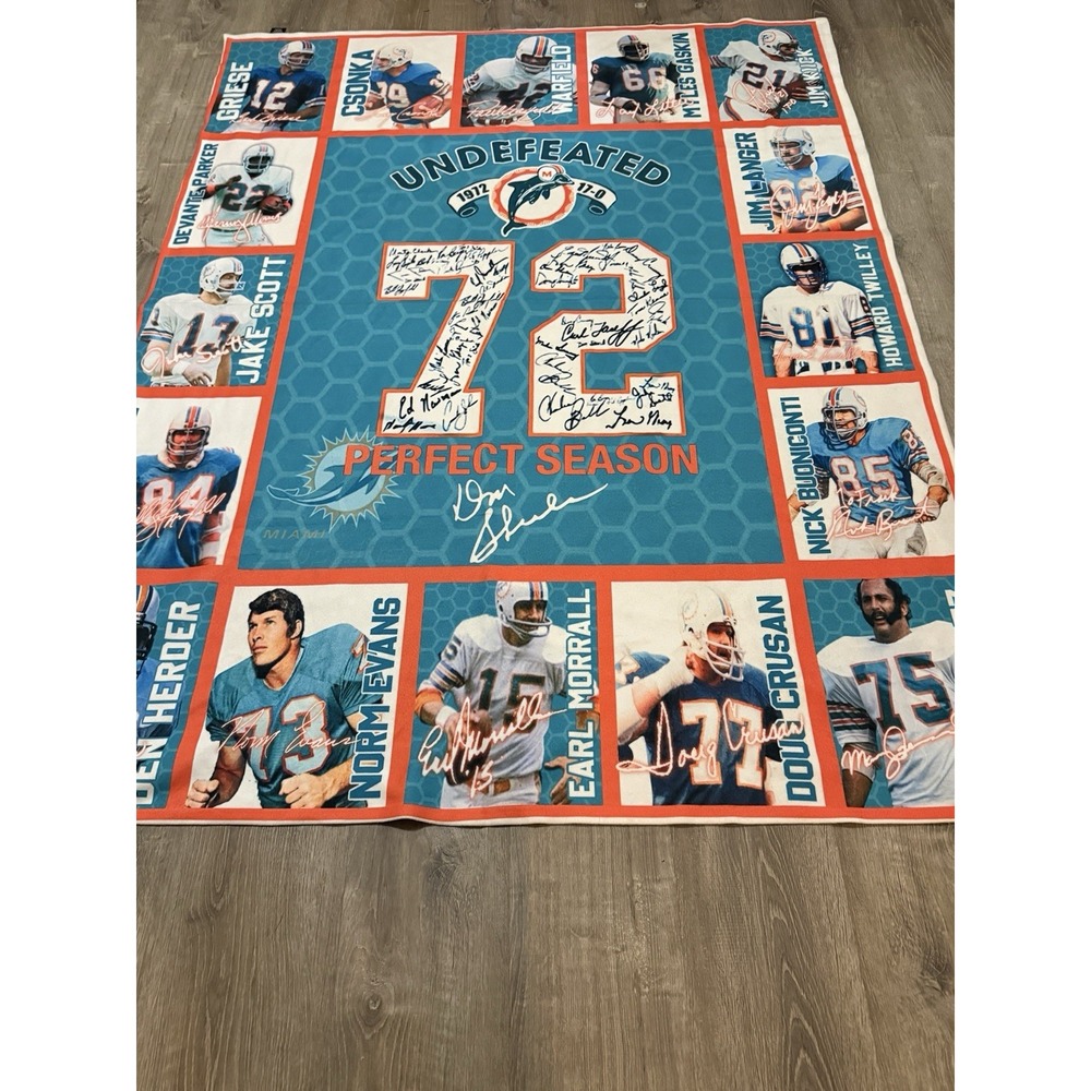 Miami Dolphins Perfect Season Blanket Large Wall Hanging